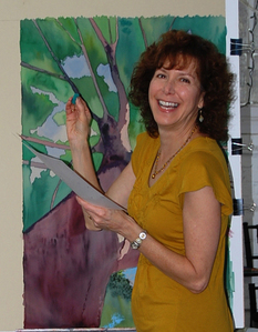 Tree imagery, Lynn Goldstein painting, Watercolor painting, pastel painting, art teaching